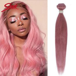 Hair Bulks Braziliaans recht roze kleur menselijk bundels Slank natuurlijk zijdeachtig voor Black Deal 230923