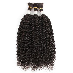 Cheveux en vrac cheveux en vrac pour tresser Jerry bouclés cheveux humains indiens 14 à 24 pouces pas de trames 90gpièce cheveux de couleur naturelle 230724