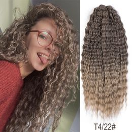 Cheveux en vrac Curl vague d'eau Twist Crochet Ombre Blonde 25 pouces tresse synthétique tressage profond 230525