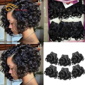 Hair Bulks Curly Human Bundles 100 Tissage Brésilien 6 PcsLot Couleur 1B24303399J 230621