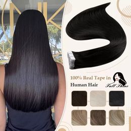 Hair Bulks Full Shine Tape In Human s Black Women 100 Real Skin Trame Adhésif Colle Sur Pour Salon Haute Qualité 230525