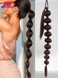 Cheveux en vrac JINKAILI queue synthétique bulle chaîne autour des Extensions fausses pièces pour femmes longue lanterne noire 231025