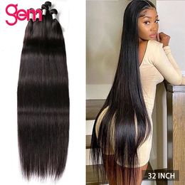 Haar Bulks Peruaanse 100% Human Hair Straight Bundels Weaving Weave Voor Zwarte Vrouwen 3 4 Bundels Deal Natuurlijke 30 Inch Bundel Hair Extensions 230613