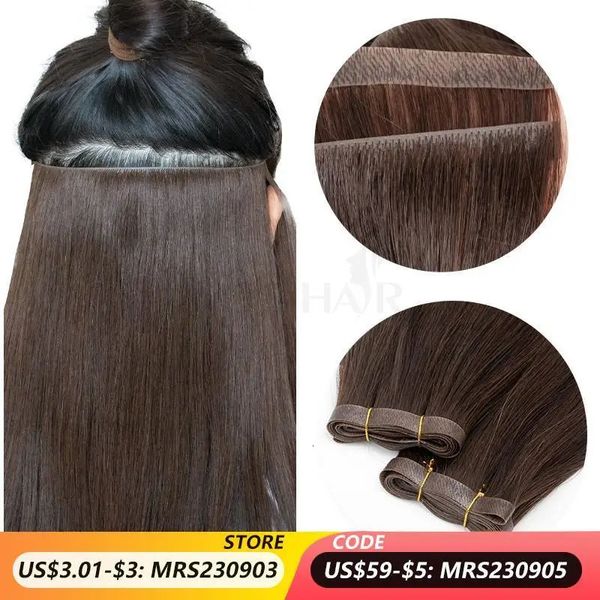 Cheveux en vrac Pu trame plate paquets humains longues bandes injectées bande sans colle sans couture dans les Extensions 12 22 plus de couleurs 231025