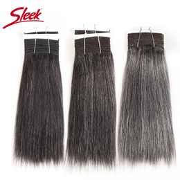 Hair Bulks Slank Braziliaanse yaki rechte grijze bundels gekleurd #44 #34 #280 51 #voor zwarte menselijke extensies 230508