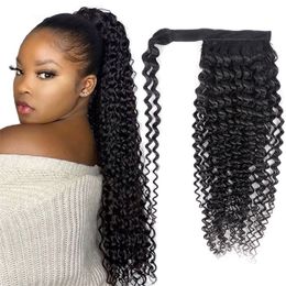Hair Bulks SVT Wrap Around Deep Wave staart Human 100 Curly Products Clip in 230920
