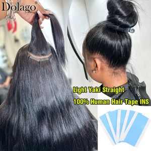 Hair Bulks Tape In s Human For Black Women Light Yaki Straight Bundles Ins Raw Microlink 230621