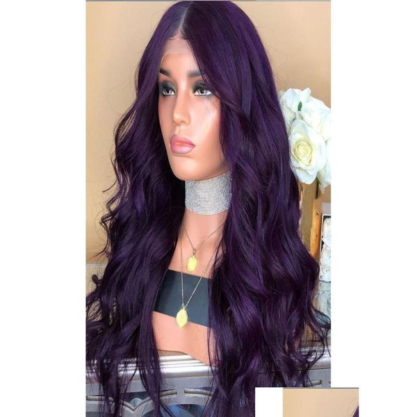 Hair Bun Maker 70cm Long Wig Purple Party Cosplay Femelle Femelle Curly Synthetic Wavy 2M811144769740 DROP DIVRITE