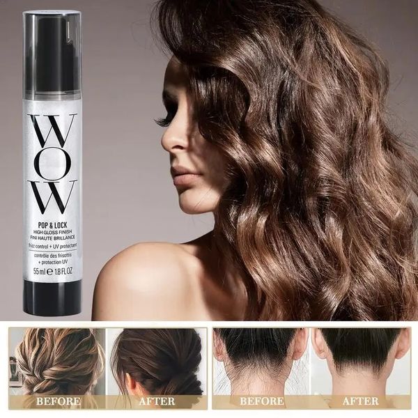 Soins de cheveux Huile essentielle Poplock High Gloss Finition fini Haute Brillance Frizz Control + UV Protectant 55 ml