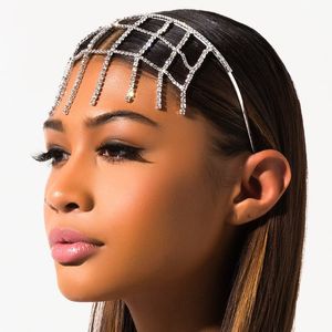 chaîne de cheveux New Reticulated Vintage Rhinestone Hair Hoops insinternet Celebrity Hair Hoops Fringe Front Trim Accessoires pour cheveux bijoux de créateur