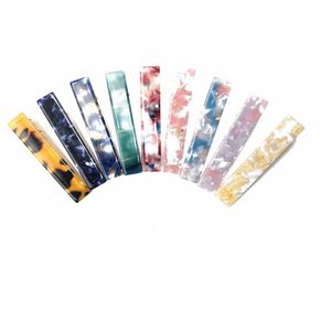 Haar Clip Barrettes Accessoires Acryl Haarspeld Vrouwen Meisjes Acetaat Luipaard Print Rechthoek Waterdrop Tin Folie Glanzende Haargrip 100 Stks FJ903