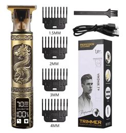 Hair Clipper Electric Razor Men Acier Head Shaver Gold avec USB Styling Tools1121034