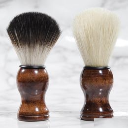 Cortapelos Accesorios Premium Calidad Badger Cepillo de afeitar Cortapelos Excelente mango de madera Peluquería Salón Cara Barba Limpieza M Dheqm