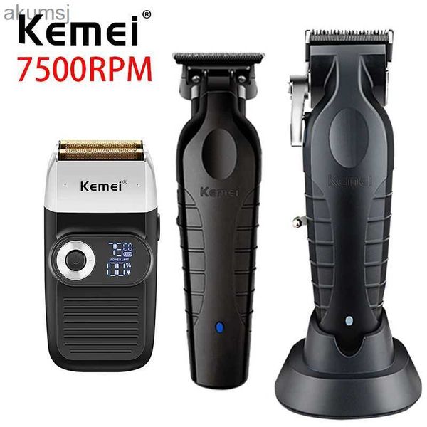 Tondeuses à cheveux barbier professionnel et Kit 0mm sans fil Machine de découpe de décoloration Combo rasoir électrique pour hommes rasoir YQ240122