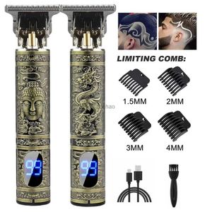Hair Clippers T9 LCD Electric Hair Clipper Oil Shaving Head Electric Pusher Carving Electric Shaver Rechargeble Hair Trimmer for Men Care