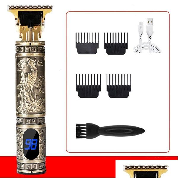 Clippers para el cabello T9 Trimmer Barber Clipper Corte inalámbrico Hine Barba Afeitado Maquinilla de afeitar eléctrica Hombres Afeitadora Drop Entrega Electrodomésticos Otsnk