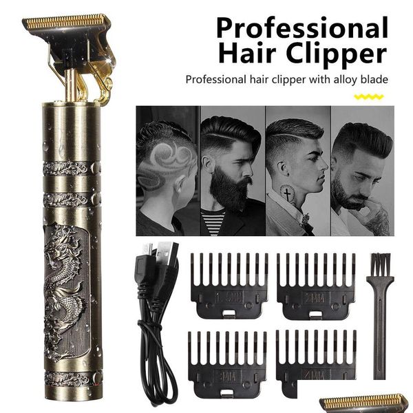 Tondeuses à cheveux T9 USB électrique coupe de cheveux nouvelle tondeuse professionnelle tondeuse à barbe Hine Rechargeable homme rasoir tondeuses pour hommes barbier Otiq6