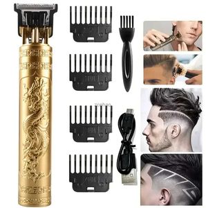 Tondeuse T9 Vintage elektrische draadloze haarsnijmachine Professionele kapper trimmer voor mannen Clipper scheerapparaat baard lichter cadeau