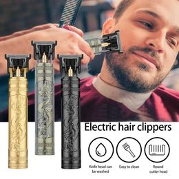 Tondeuse à cheveux Vintage T9 électrique Machine de coupe de cheveux tondeuse à cheveux professionnel hommes rasoir Rechargeable barbier tondeuse pour hommes Dragon bouddha