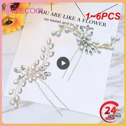 Coix de cheveux 1-6pcs épingles de fleurs de perle en cristal pour femmes bijoux de mariée accessoires de mariage en épingle à cheveux de fête en strass