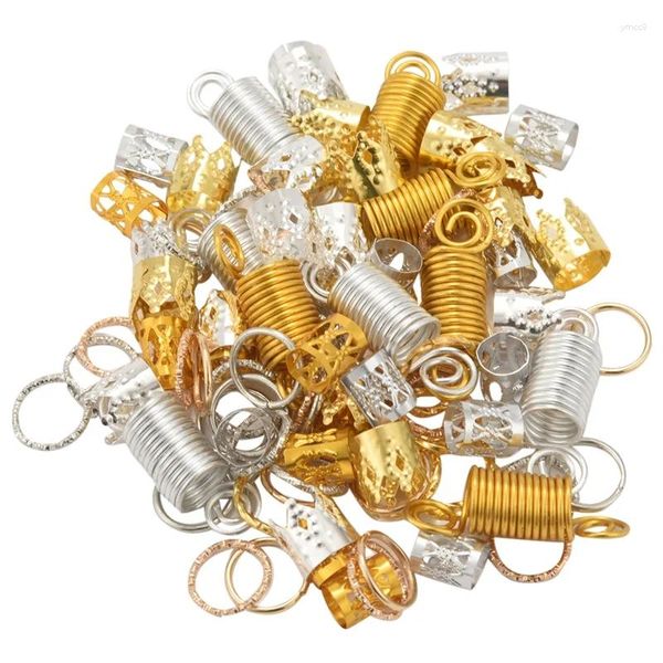 Clips para el cabello, 100 Uds., bobinas para rastas, cuentas, puños, trenzado, resorte, anillos trenzados para trenzas, accesorios