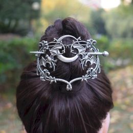 Clips de cheveux 10pcs Halloween Gothic Moon Vampire Clip de chauve-souris Sliant Viking Stick Femmes Bijoux Cadeau