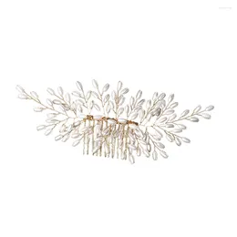 Coix de cheveux 12-Teeth Peigne de femme avec des camhes de perles de grain luxueuses pour les robes de mariée de banquet jupes