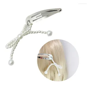 Haarclips 1 stc/2pcs Pearl hanger clip zomer lente metallic headpieces voor vrouw meisje nemen po shopping travel haarpin