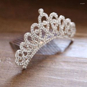 Pinces à cheveux 1PC argent couleur diadèmes couronnes mariage mariée fête cristal diadèmes strass tête ornements accessoires de mode bijoux