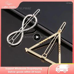 Pinces à cheveux 1 pièces pince géométrique en métal Chic Barrettes Triangle rond épingle à cheveux Barrette femmes accessoires de mode