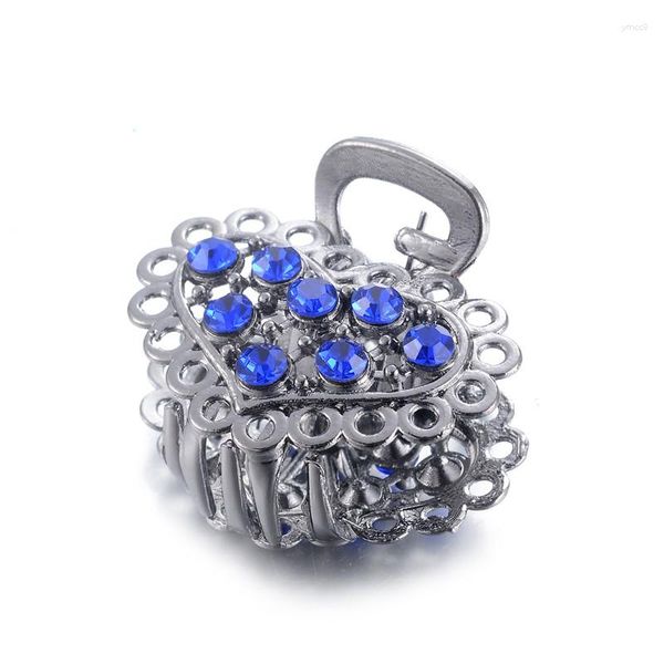 Pinces à cheveux 1 pièces mignon bleu femmes pince crabe pince rétro coeur forme cristal maquillage accessoires petite taille épingle à cheveux