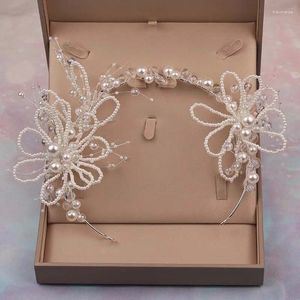 Haarclips 1 stks of 1set Fairy Beauty Wedding Princess Haarkleding Haarring Hoorring Bridal Pearls Crystal Hoofdtooi hoofdbandaccessoires