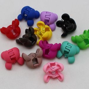 Pinces à cheveux en plastique, 20 couleurs mélangées, jolie petite tête de souris, pince à griffes, Mini pince de 20mm