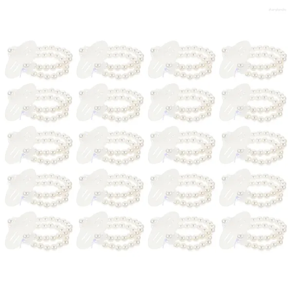 Clips para el cabello, 20 Uds., muñequeras con perlas, pulseras con ramillete, suministros sin boda, pulsera de Abs, ramilletes para novia y dama de honor