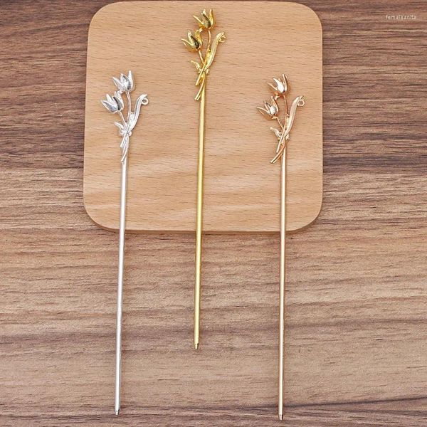 Pinces à cheveux 20 pièces/ensemble 145mm, épingles à cheveux en métal, bâtons de chignon, couvre-chef de mariée, baguettes à fleurs, accessoires pour femmes