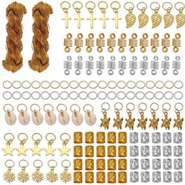 Clips de cheveux 200 pcs de bijoux avec un accessoire de cordon métallique en aluminium dreadlocks