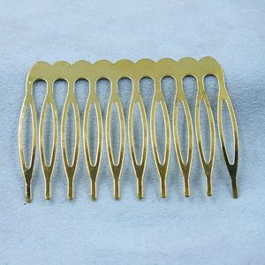 Pinzas para el cabello 200 unids/lote, venta al por mayor, chapadas en plata, 40 53mm, 10 dientes, accesorios de adorno DIY