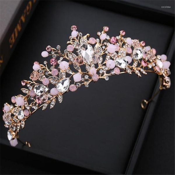 Pinces à cheveux 2022 qualité perles faites à la main fleur couronne de mariage princesse diadèmes roses coiffure filles bal bijoux de mariée accessoires