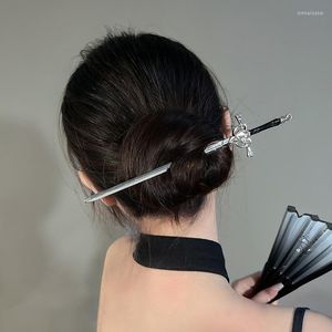 Pinces à cheveux 2023 Punk métal épée épingle à cheveux chinois simples bâtons pour les femmes bricolage coiffure conception outils accessoires goutte