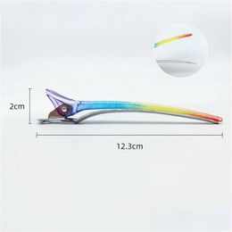 Haarclips 2024 4pcs/Set Rainbow Hairspin Fixed Styling Clip Flat Duck Mouth Pro Salon Hairdressing Accessoires Diy Home Drop levering DHO1F