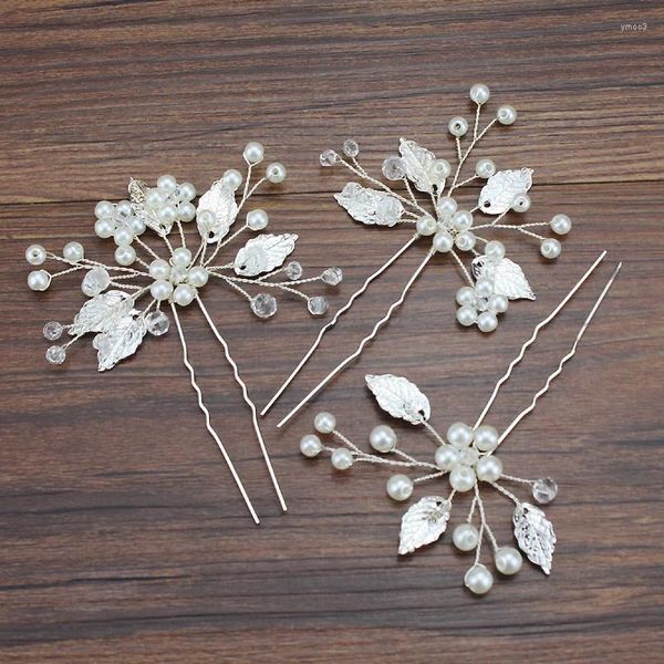 Pinces à cheveux 3 pièces, bijoux de mariée faits à la main, perles de vigne, épingle à cheveux florale, épingle de mariage pour femmes, demoiselle d'honneur