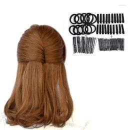 Haar Clips 40 Stuks Barrette Pins 20 Stuks Eendenbek 10 Stuks Elastische Band Make-Up Zwart Onzichtbare Styling Accessoire