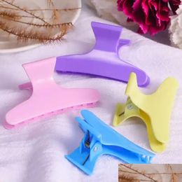 Clips de cheveux 4pcs Headwear Shower Claw papillon Holding Clip Clamps Care Hairpins Pro Salon Hairdressing Styling Tool Drop Livrot Pro Dhzvs