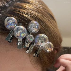 Haarspeldjes 5 stks/set Grappige Glazen Bal Pins Voor Meisjes Vrouwen Mode Accessoires Leuke Punk Cirkel Barrette Harajuku Gift