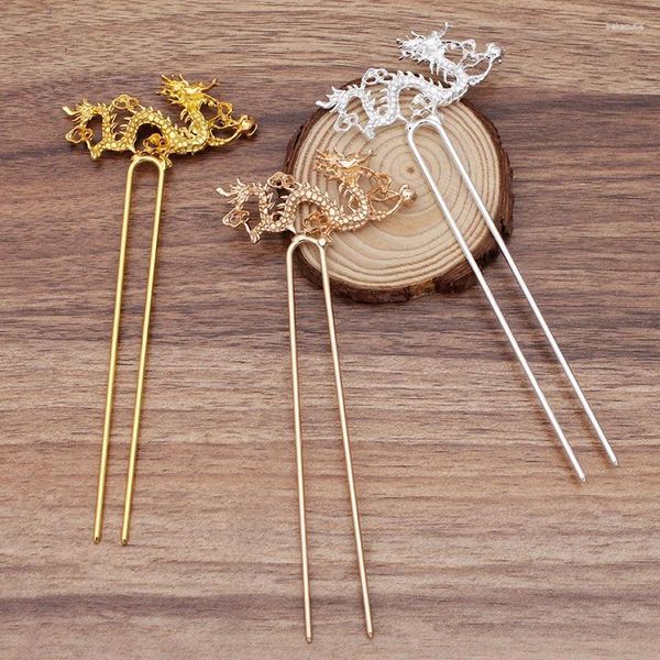 Pinzas para el cabello 5 unids/lote forma de dragón 3 colores horquilla de cobre palos chinos accesorios de horquilla nupcial para mujeres