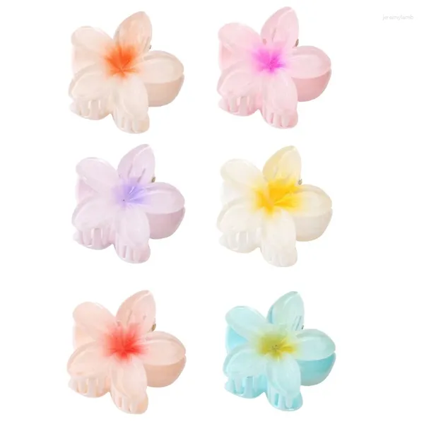 Clips de cheveux 6pcs Oeufs Clip de fleur pour femmes Bijoux floraux Bijoux élégant accessoires de pince de printemps