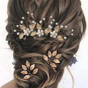 Horquillas para el pelo, 6 uds., horquilla en forma de hoja, accesorios de boda, Clip Floral de perlas, Tiaras de novia a la moda, tocado en forma de U, joyería de matrimonio