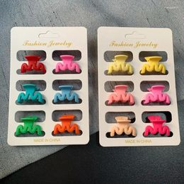 Haarspeldjes 6 stks/set Mode Kleurrijke Kleine Golf Acryl Geometrie Haarspeld Clip Klauw Barrette Voor Vrouwen Meisje Kind Accessoires Hoofddeksels