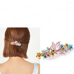 Pinces à cheveux 7CM, 1 pièce, accessoires rétro, papillon coloré, goutte d'huile, pince à ressort pour couvre-chef de filles