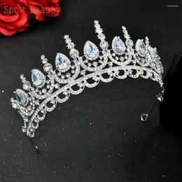 Haarclips A24 Strass Hochzeitskleid Kronen Zirkon Braut Kopfstücke Geburtstag Diada Brautbrautjungfern Kopfbedecke Frauen Accessoires